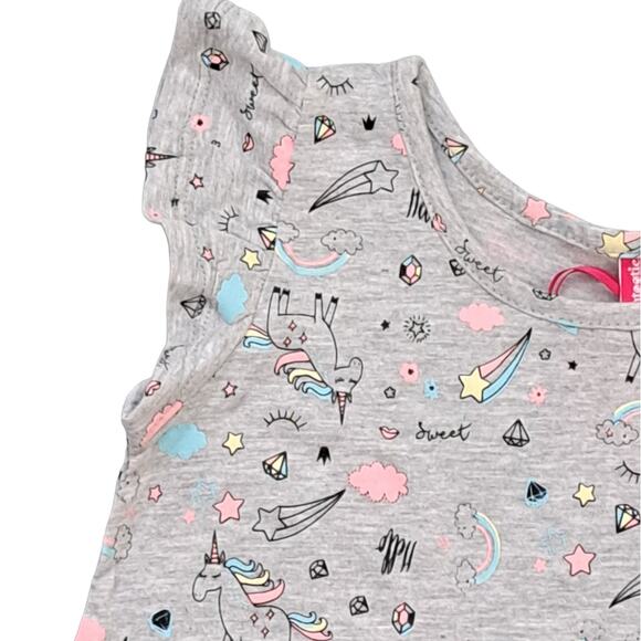 NWT Girl's Cutie Patootie Heather Gray Unicorn Top With Pink Leggings Size 2T - Picture 4 of 8